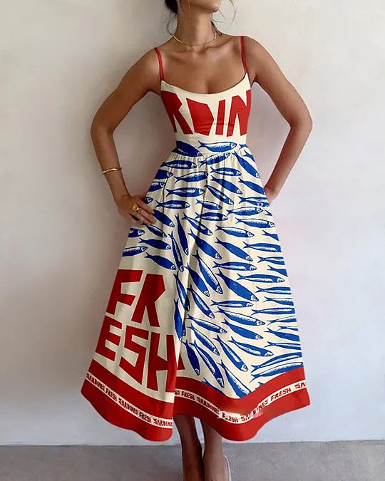 Winslowe | Coastal Art Midi Dress – Madison & Ava