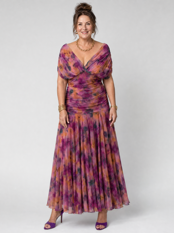 Rachel | Off Shoulder Flow Midi Dress