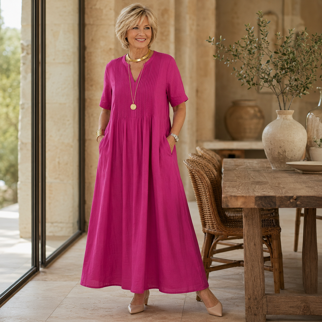 Livia | Pintuck Maxi Dress