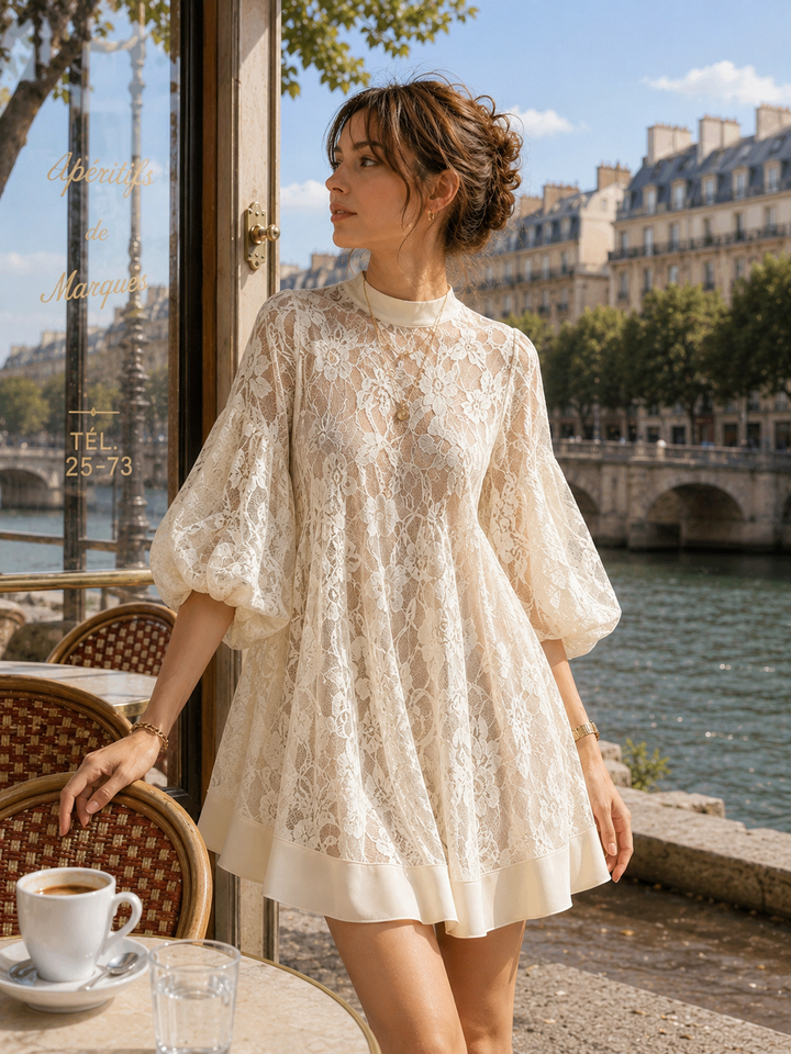 Blair | Ivory Lace Poncho Cover-Up Dress
