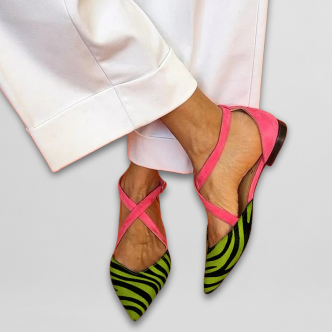 Victoria | Zebra Slingback Flats