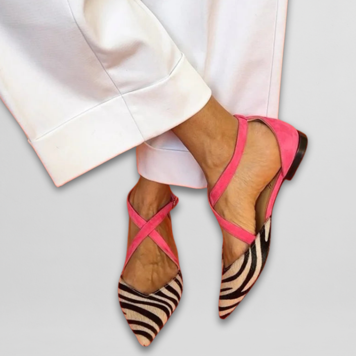 Victoria | Zebra Slingback Flats