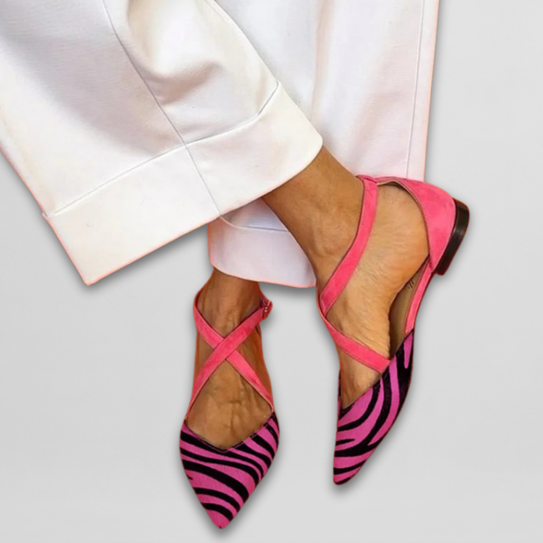 Victoria | Zebra Slingback Flats