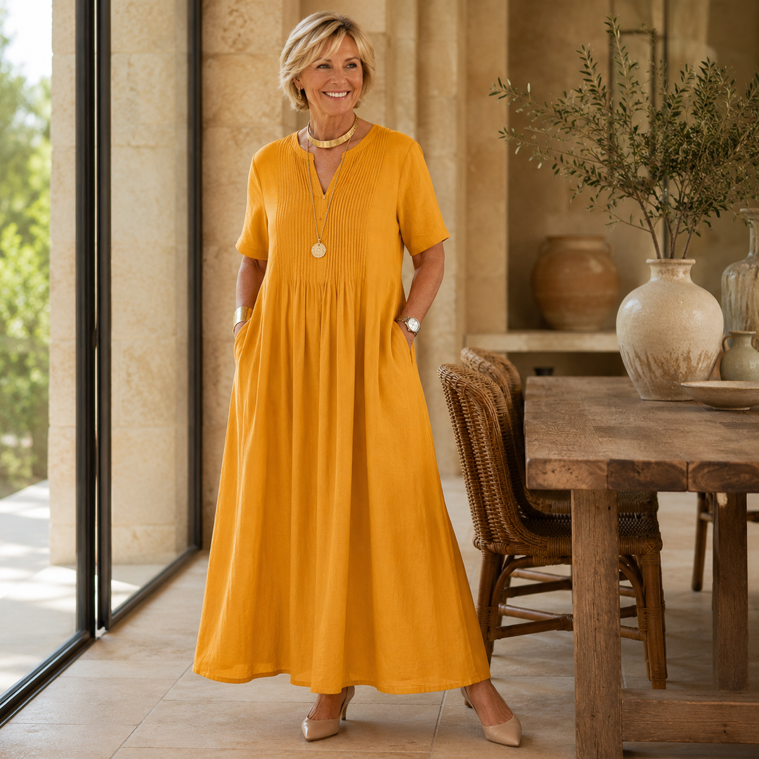 Livia | Pintuck Maxi Dress
