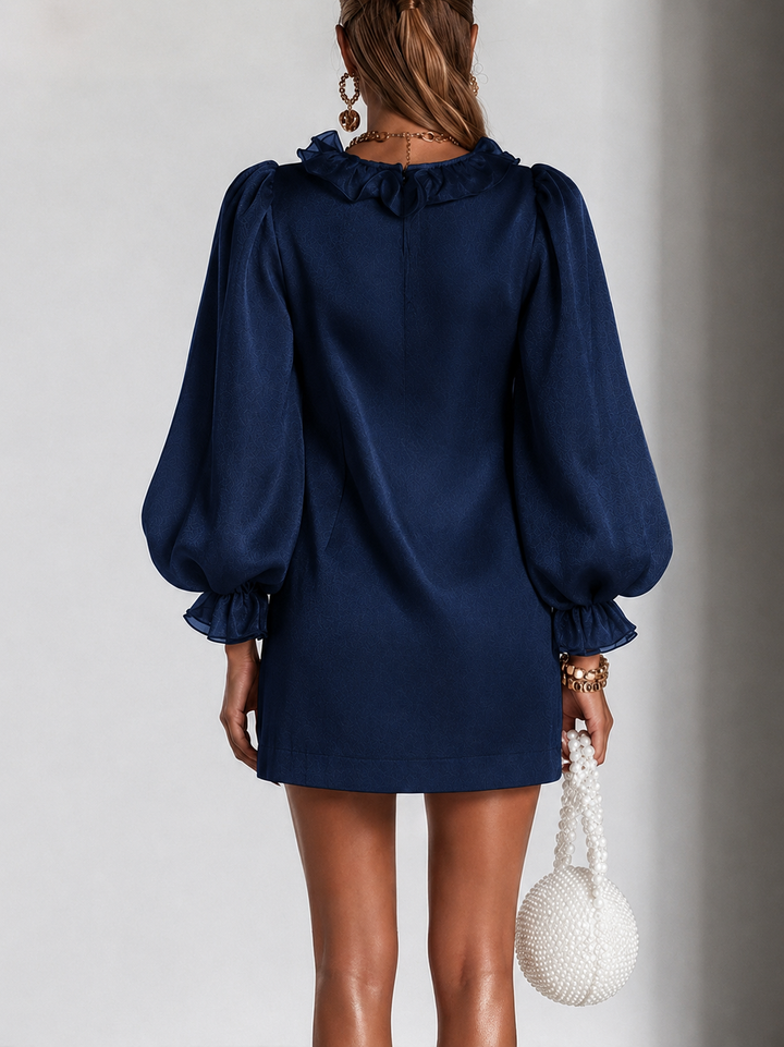 Odina | Elegant Ruffled Puff-Sleeve Dress