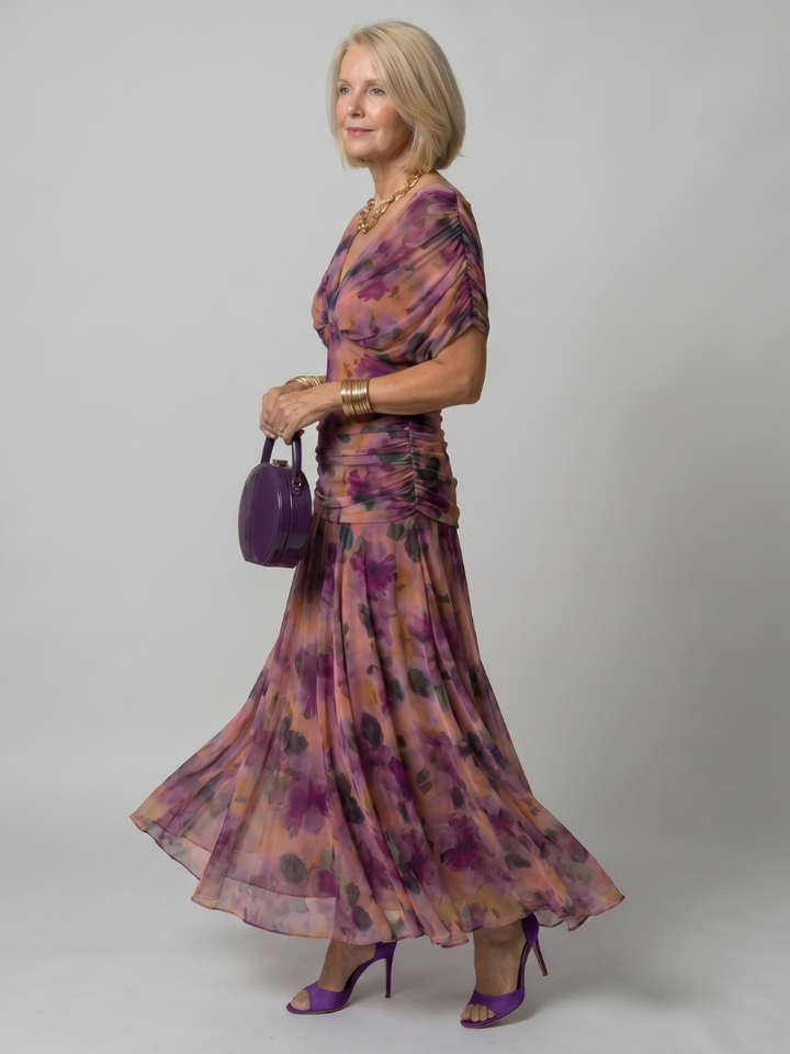 Rachel | Off Shoulder Flow Midi Dress