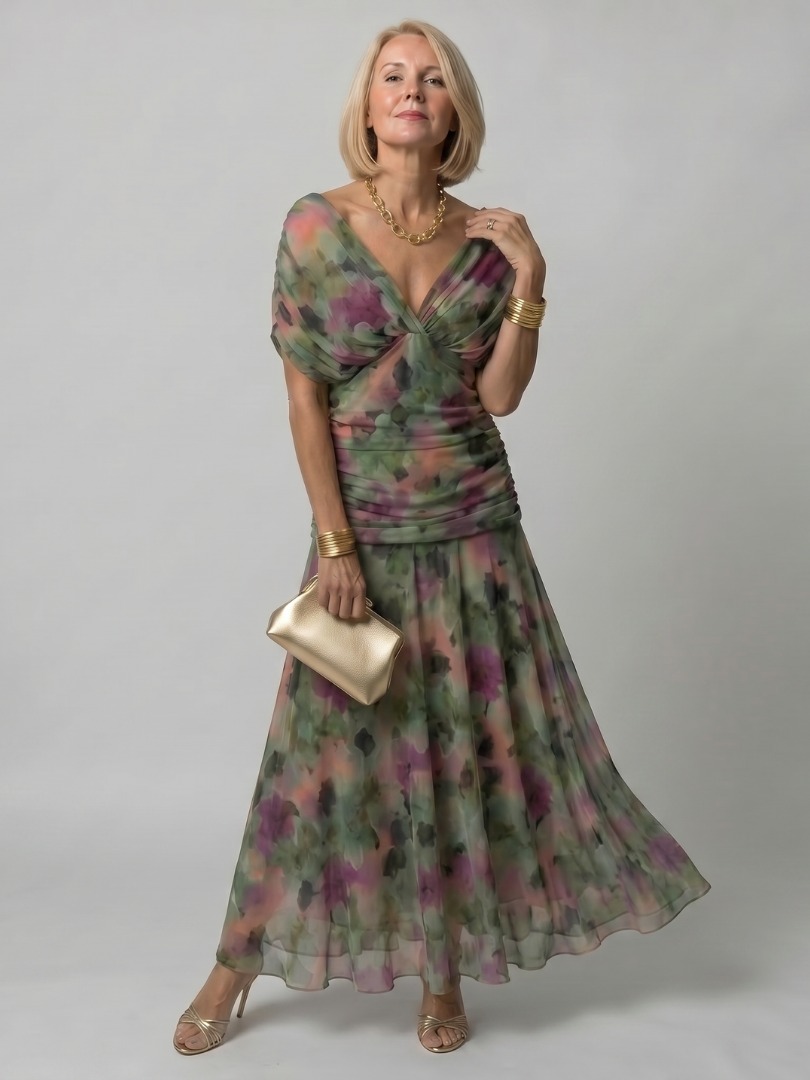 Rachel | Off Shoulder Flow Midi Dress
