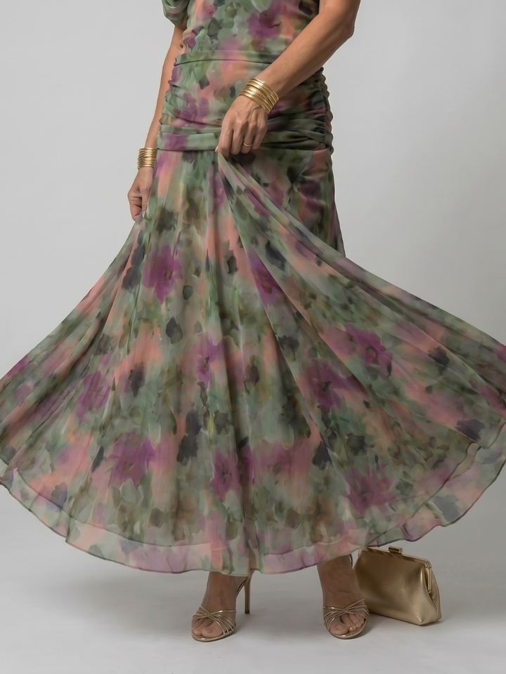 Rachel | Off Shoulder Flow Midi Dress