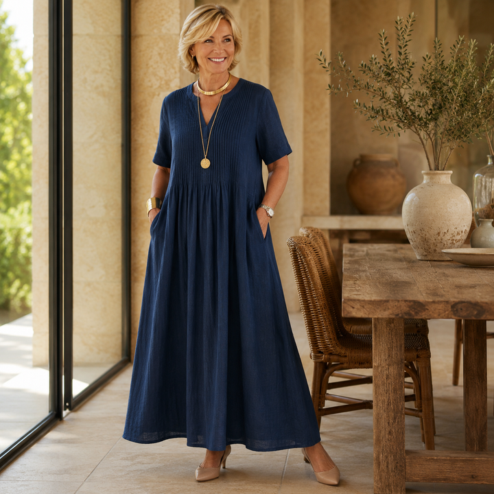 Livia | Pintuck Maxi Dress