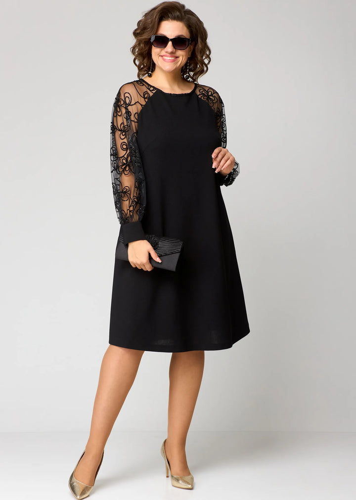 Ericka | Elegant Lace-Sleeve Dress