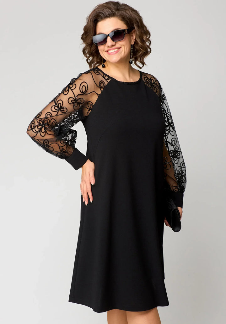 Ericka | Elegant Lace-Sleeve Dress