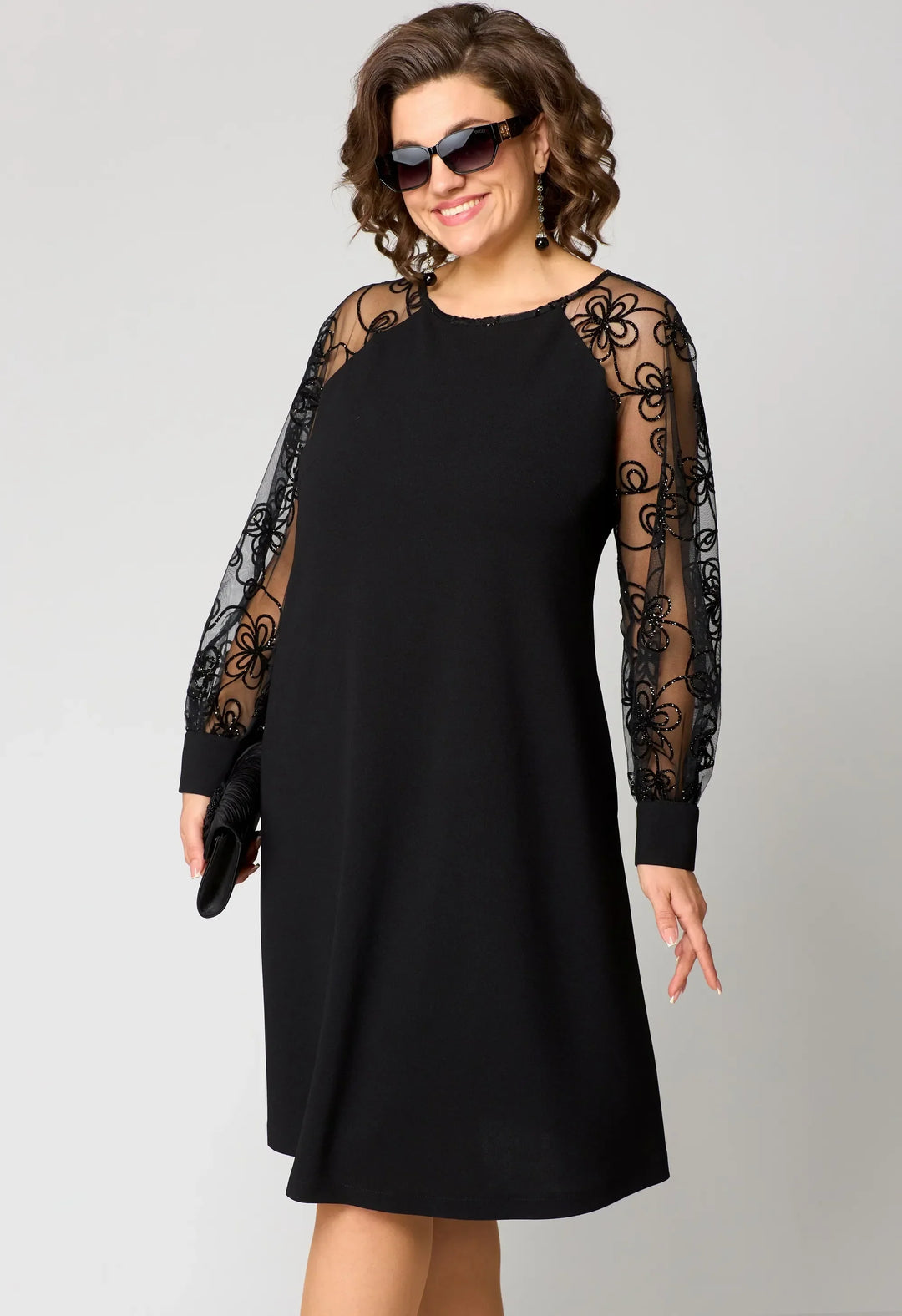 Ericka | Elegant Lace-Sleeve Dress