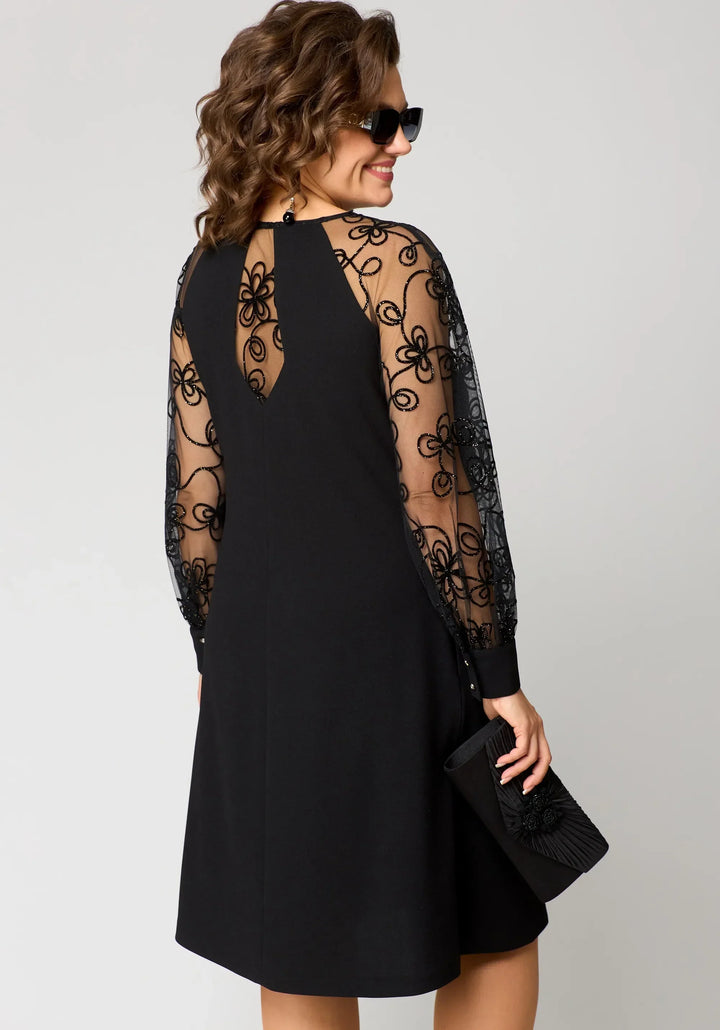 Ericka | Elegant Lace-Sleeve Dress