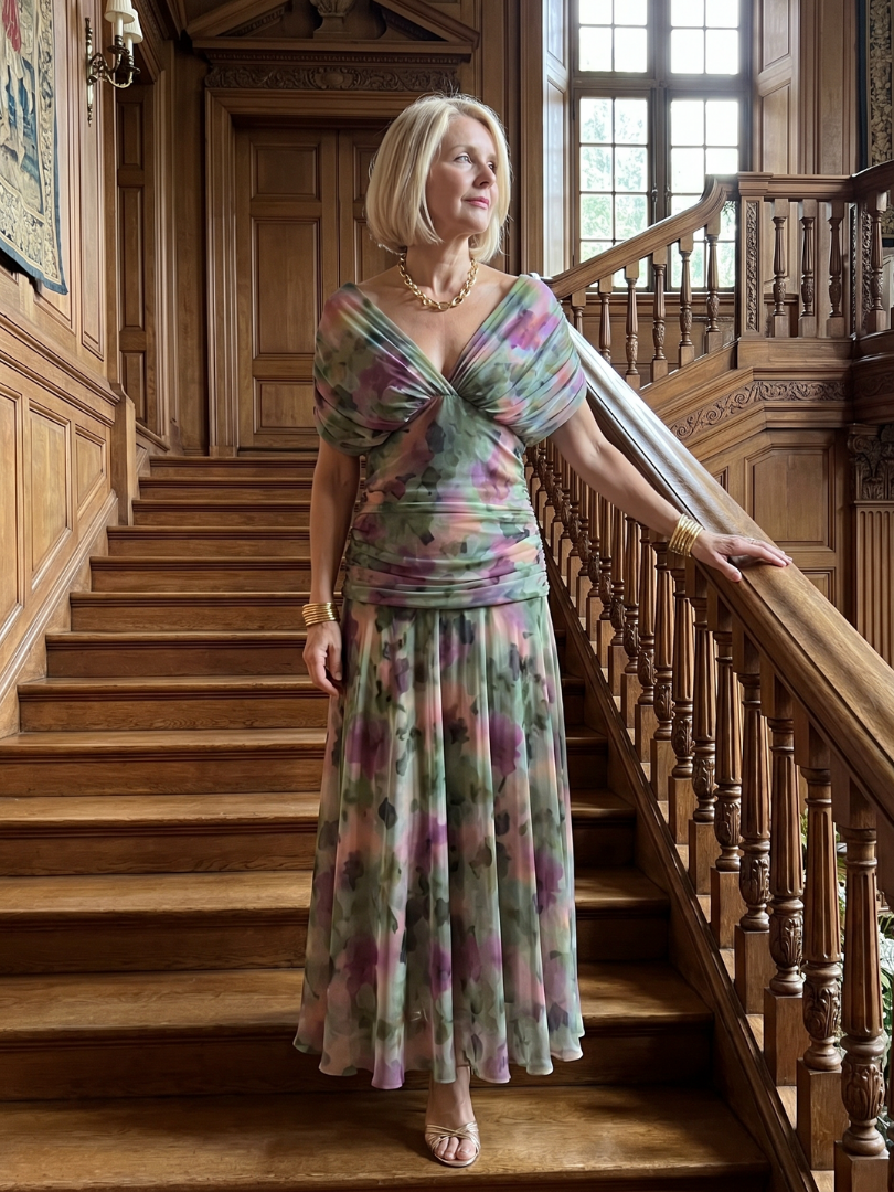 Rachel | Off Shoulder Flow Midi Dress