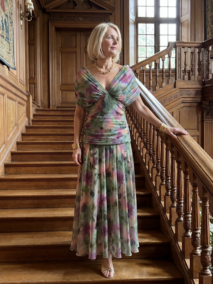 Rachel | Off Shoulder Flow Midi Dress