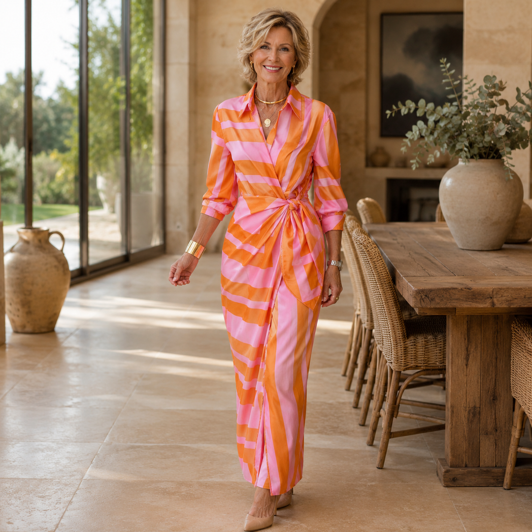 Cecilia™ Elegant Striped Dress