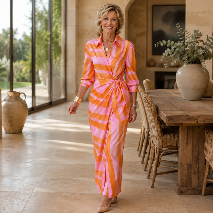 Cecilia™ Elegant Striped Dress