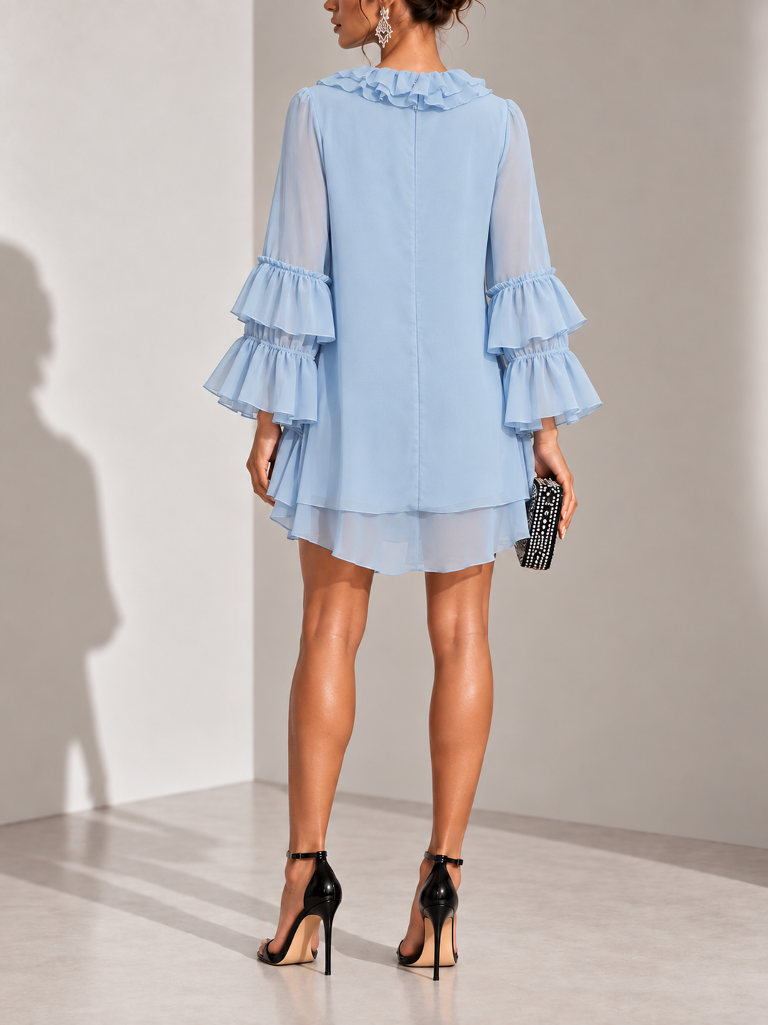 Ellanie | Elegant Short Ruffle Dress
