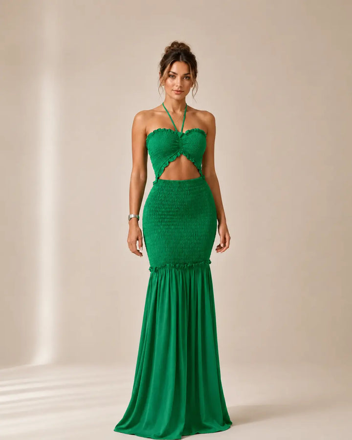 Alessia | Tropical Tie-Front Maxi Set