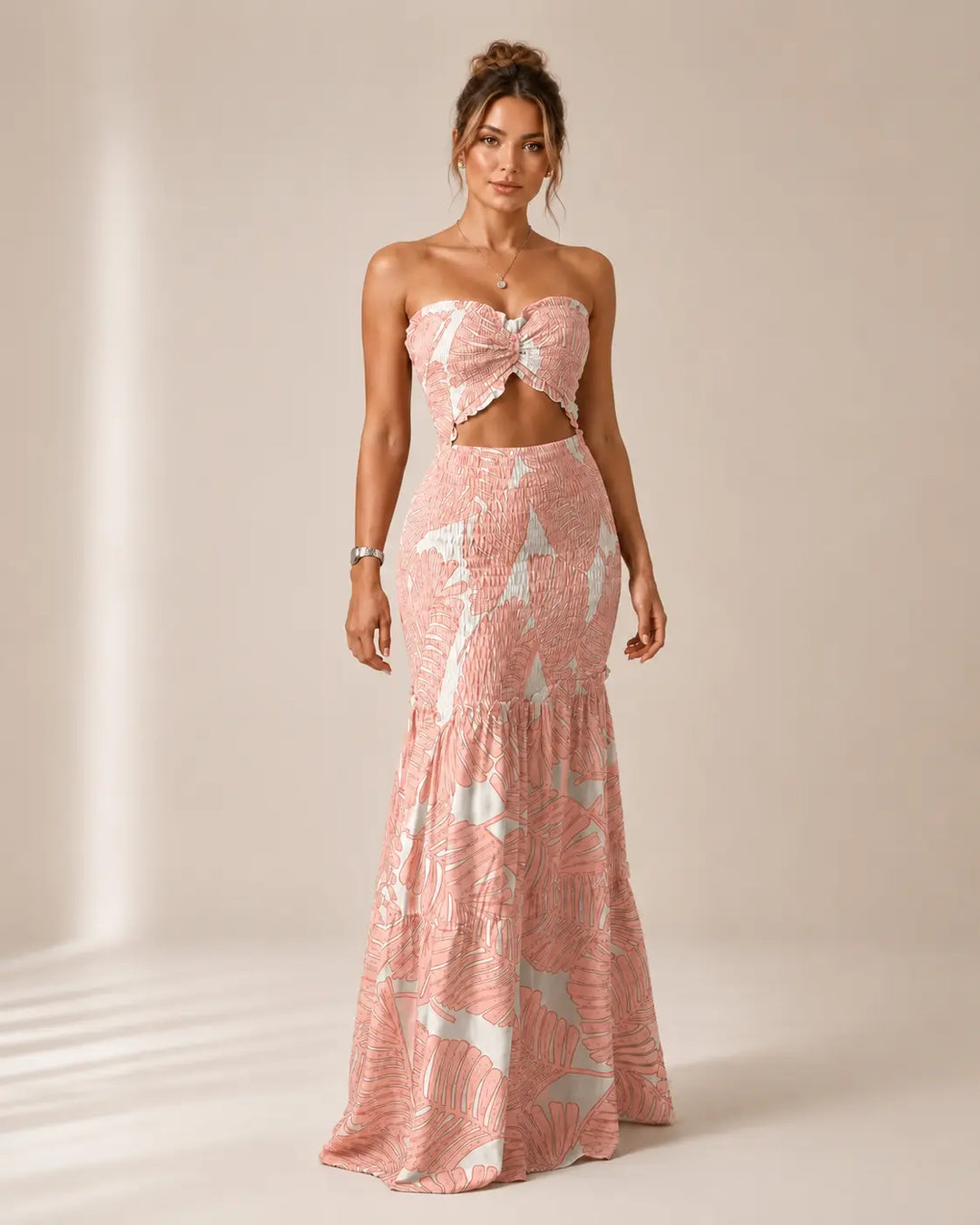 Alessia | Tropical Tie-Front Maxi Set