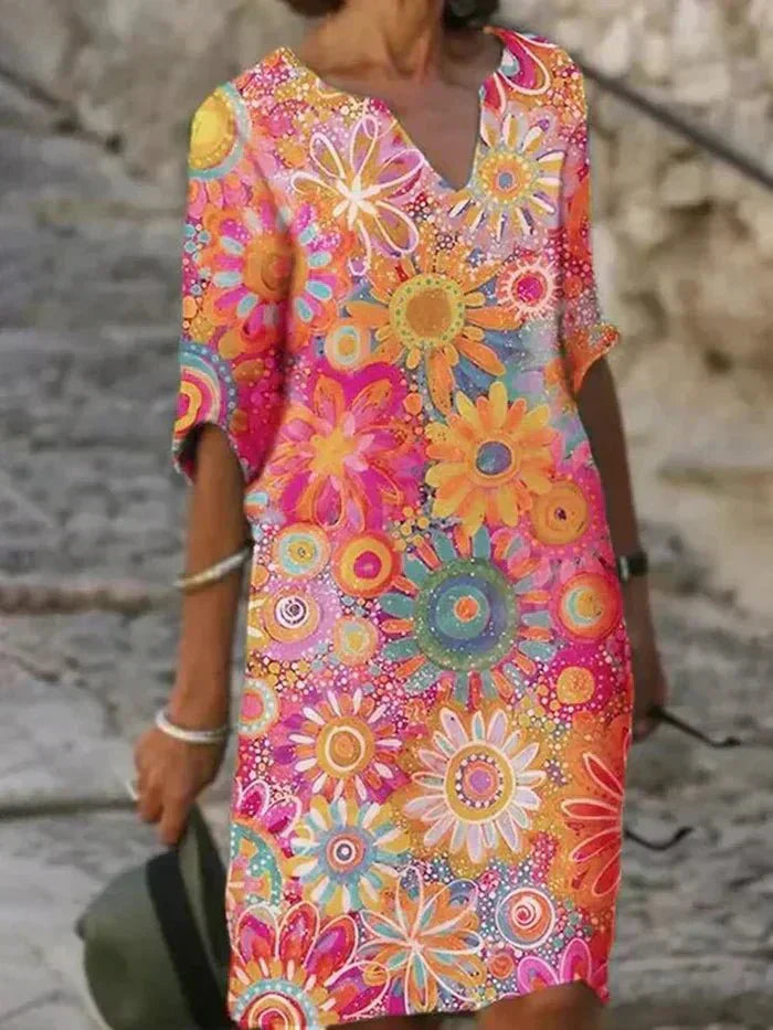 Brianna | Vibrant Floral Midi Dress