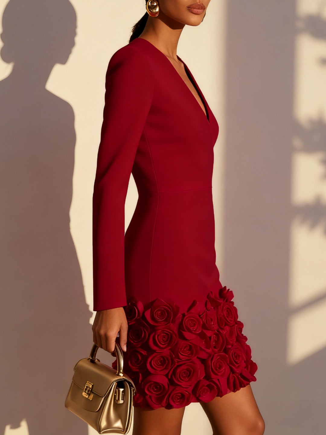 Delaney | Elegant Mini Dress With 3D Flowers