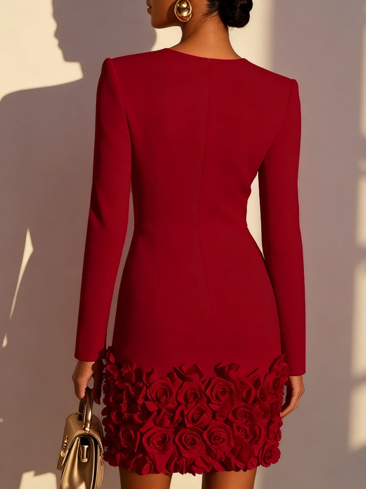 Delaney | Elegant Mini Dress With 3D Flowers