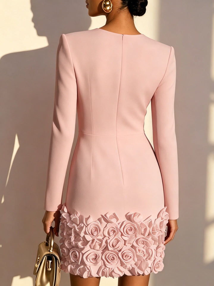 Delaney | Elegant Mini Dress With 3D Flowers