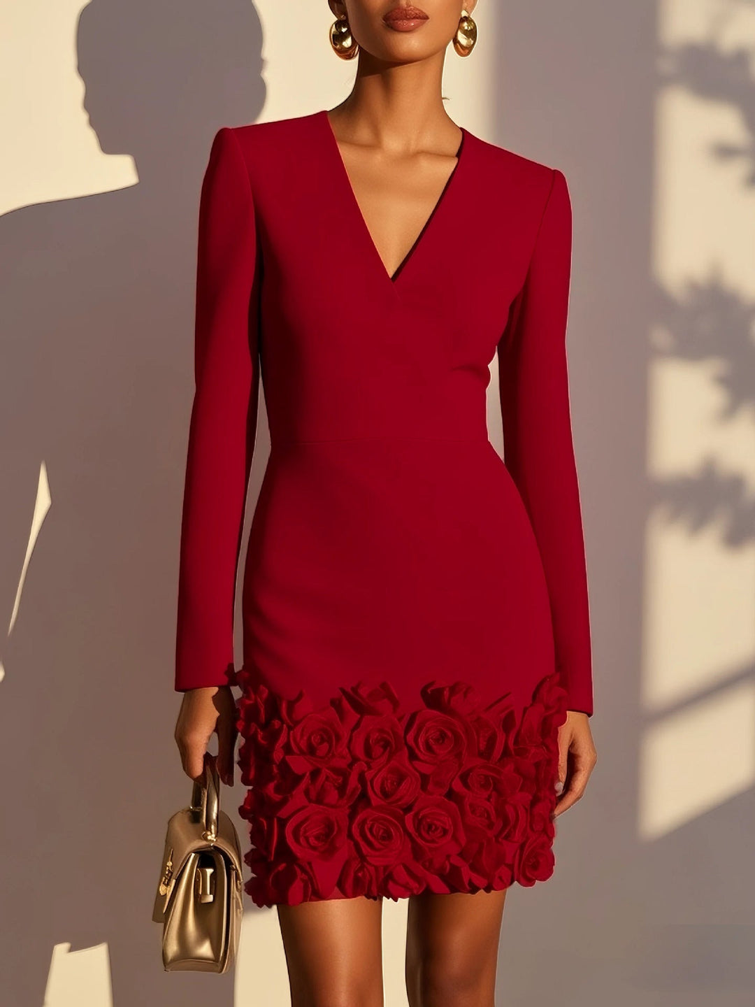 Delaney | Elegant Mini Dress With 3D Flowers