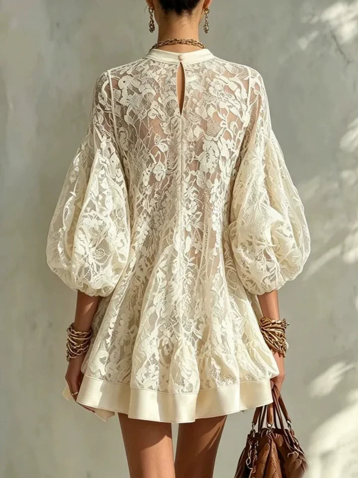 Blair | Ivory Lace Poncho Cover-Up Dress