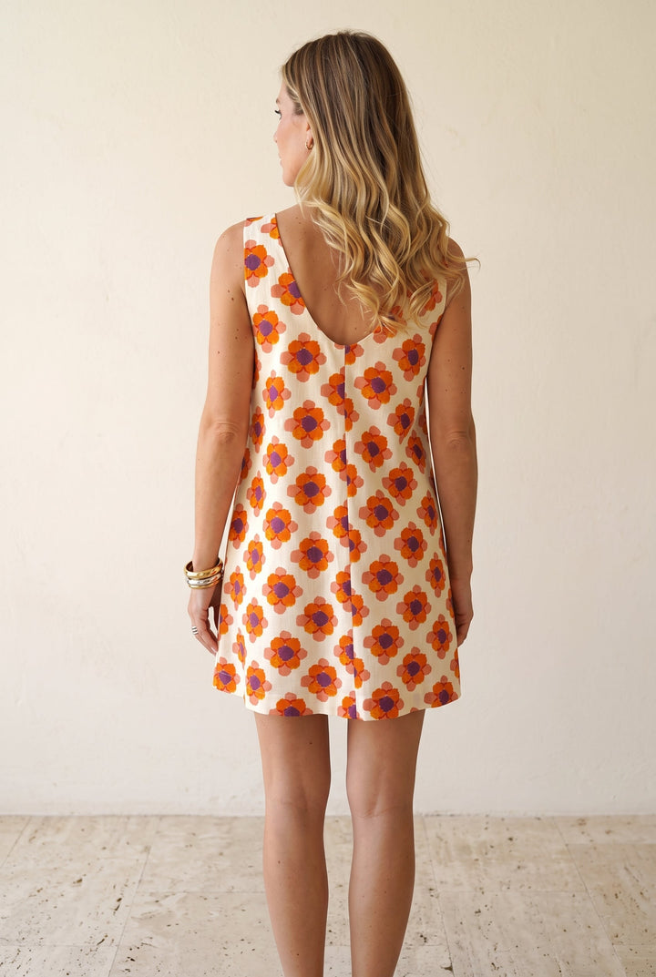 Zandra | Short A-Line Retro Floral Print Dress