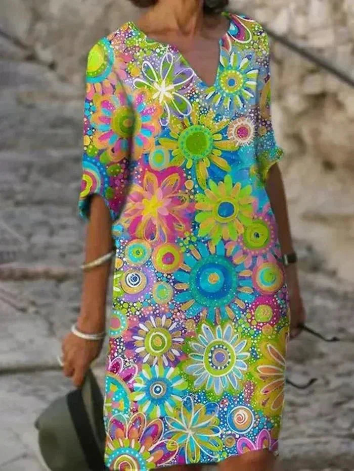 Brianna | Vibrant Floral Midi Dress