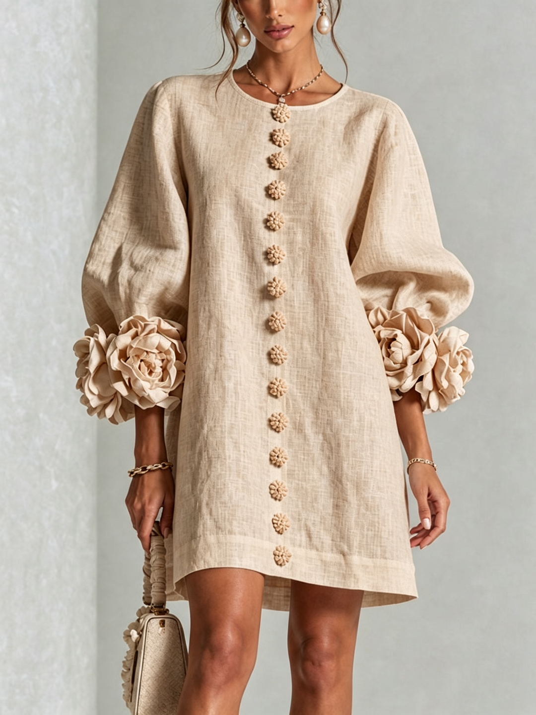 Winifred | Mini Dress With Rose Cuffs