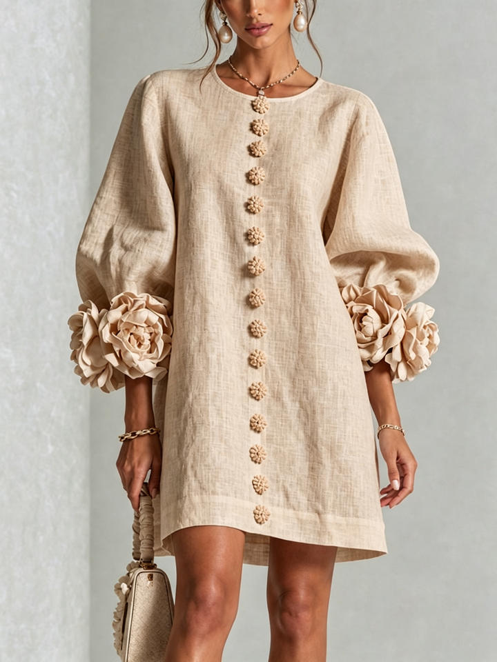 Winifred | Mini Dress With Rose Cuffs