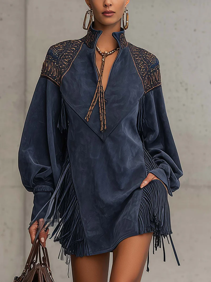 Alyssa | Fringe Tunic Dress