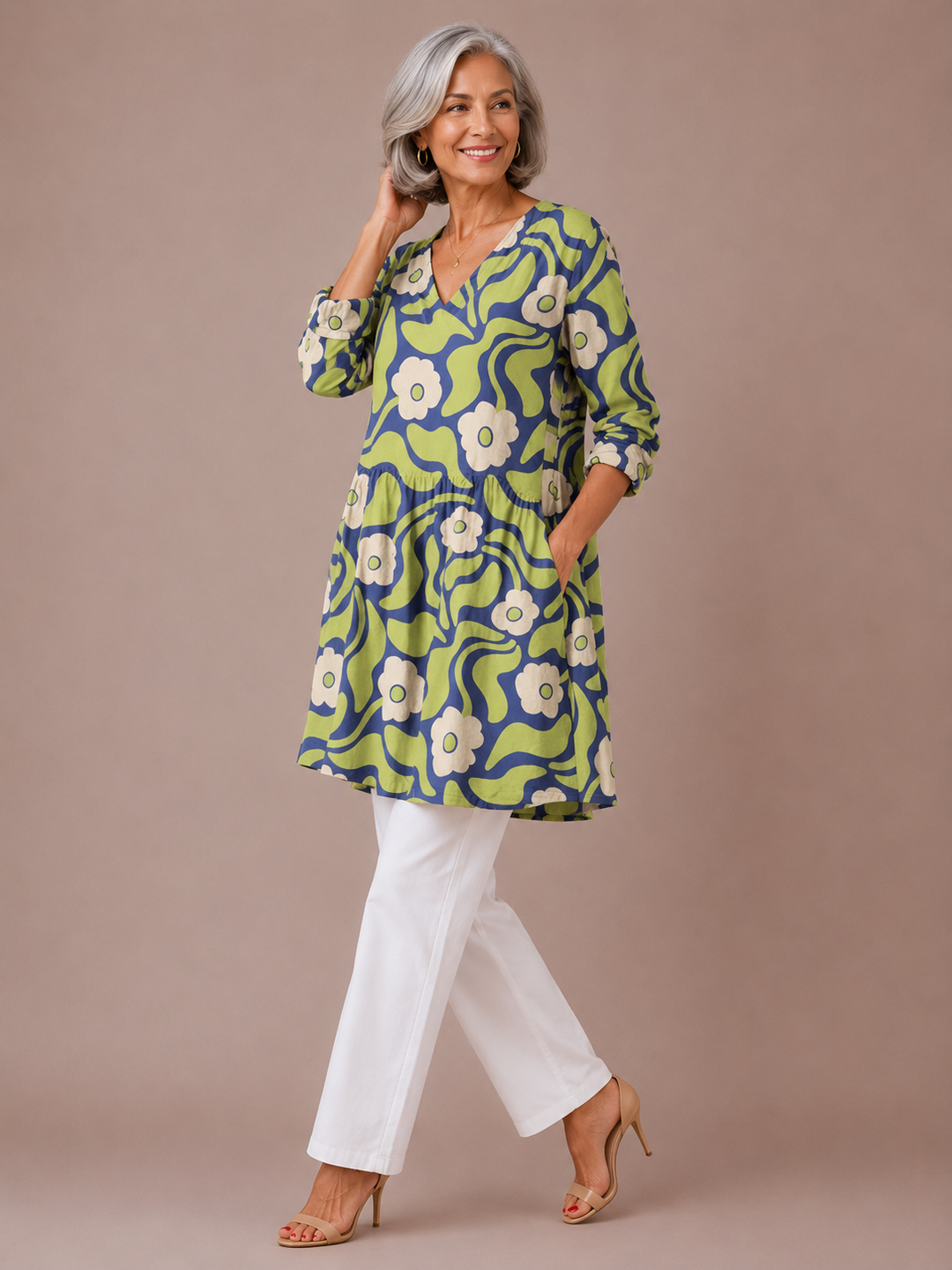 Elodie | Long Blouse with V-Neck