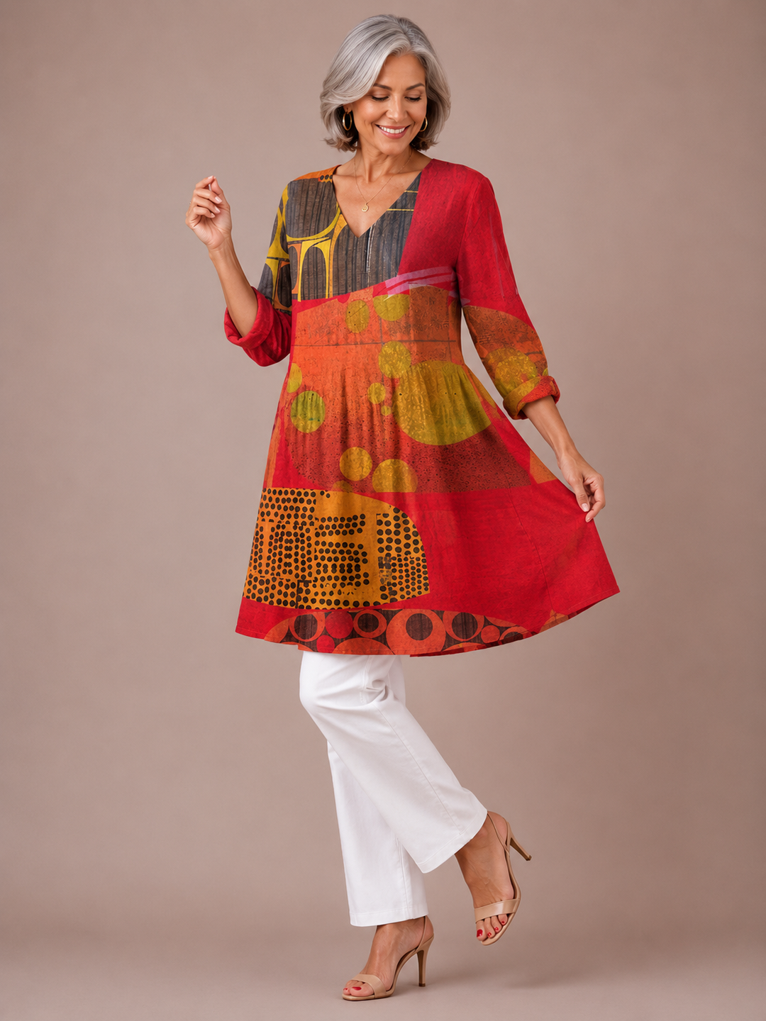Lucie | Long Blouse with V-Neck