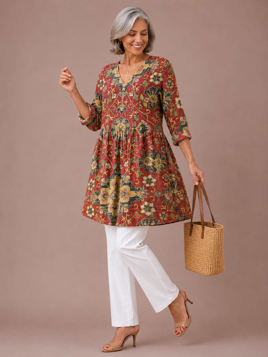Lea | Long Blouse with V-Neck