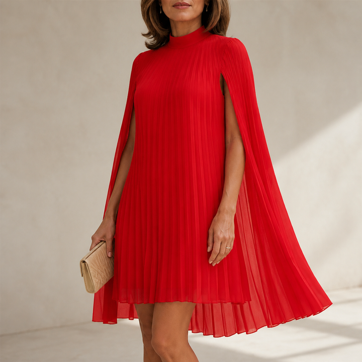 Paulette | Elegant Cape Sleeve Dress