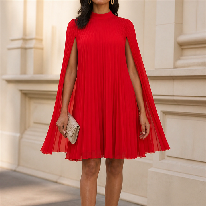 Paulette | Elegant Cape Sleeve Dress