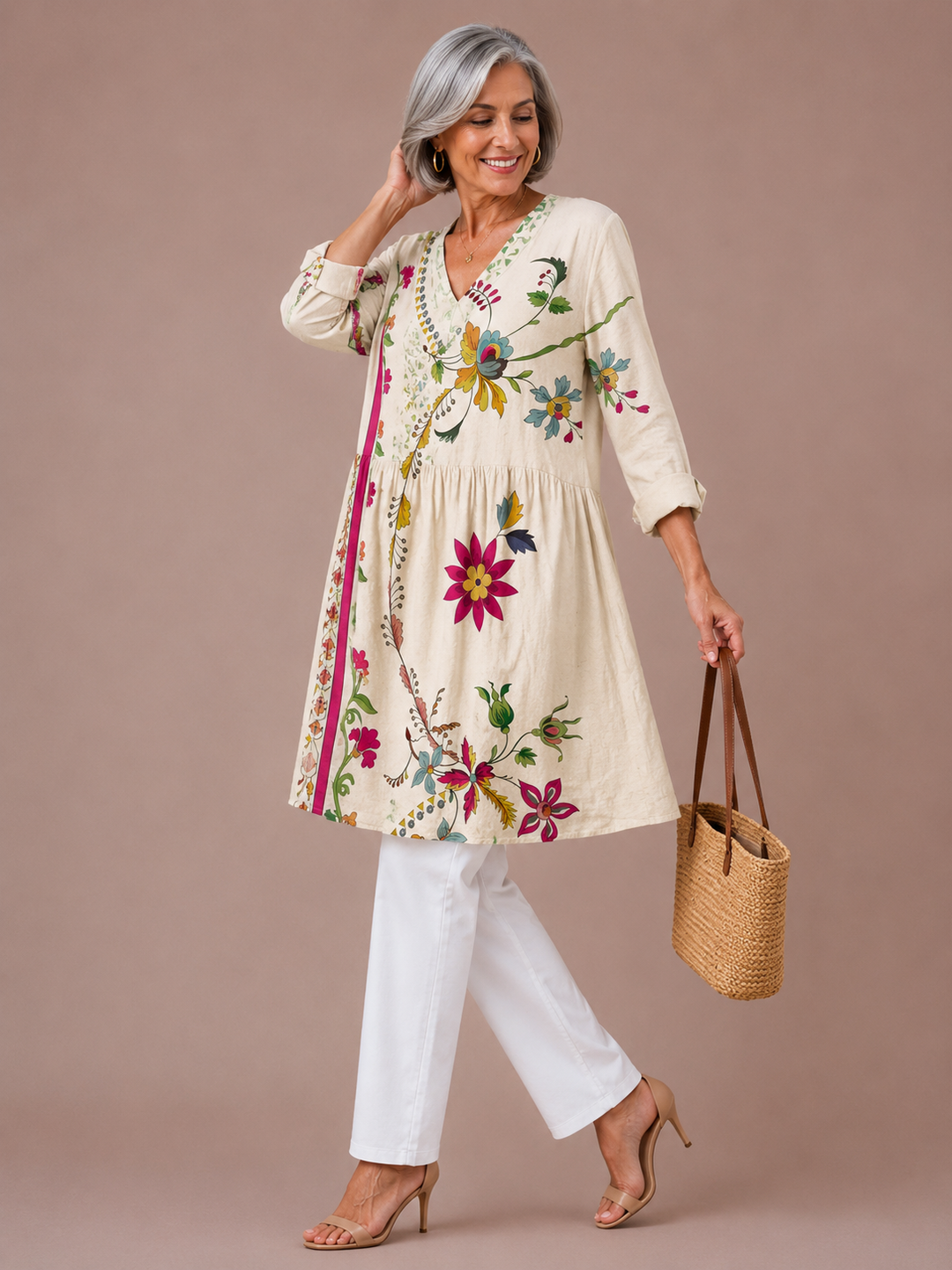 Clara | Long Blouse with V-Neck