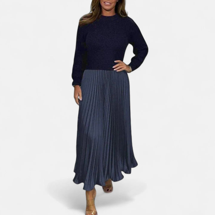 Karlee | Maxi Dress with Sweater and Pleated Skirt