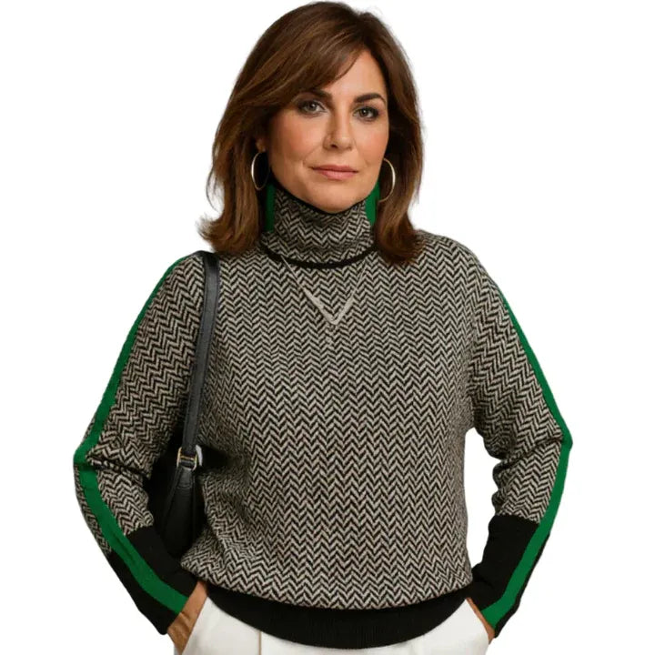 AMAYA | High Neck Design Sweater
