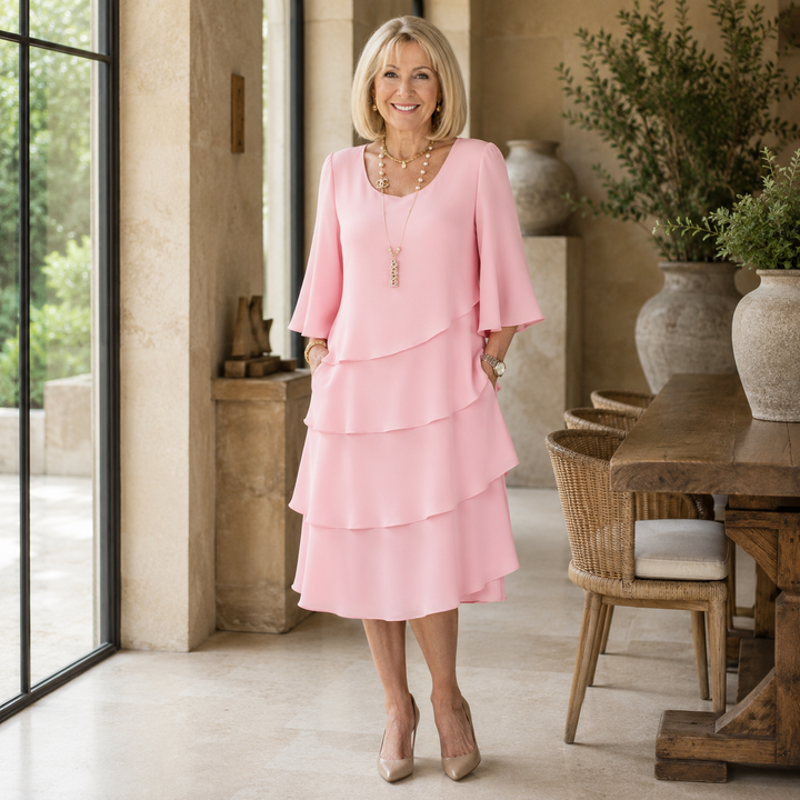 Catherine | Elegant Comfort Ruffle Dress