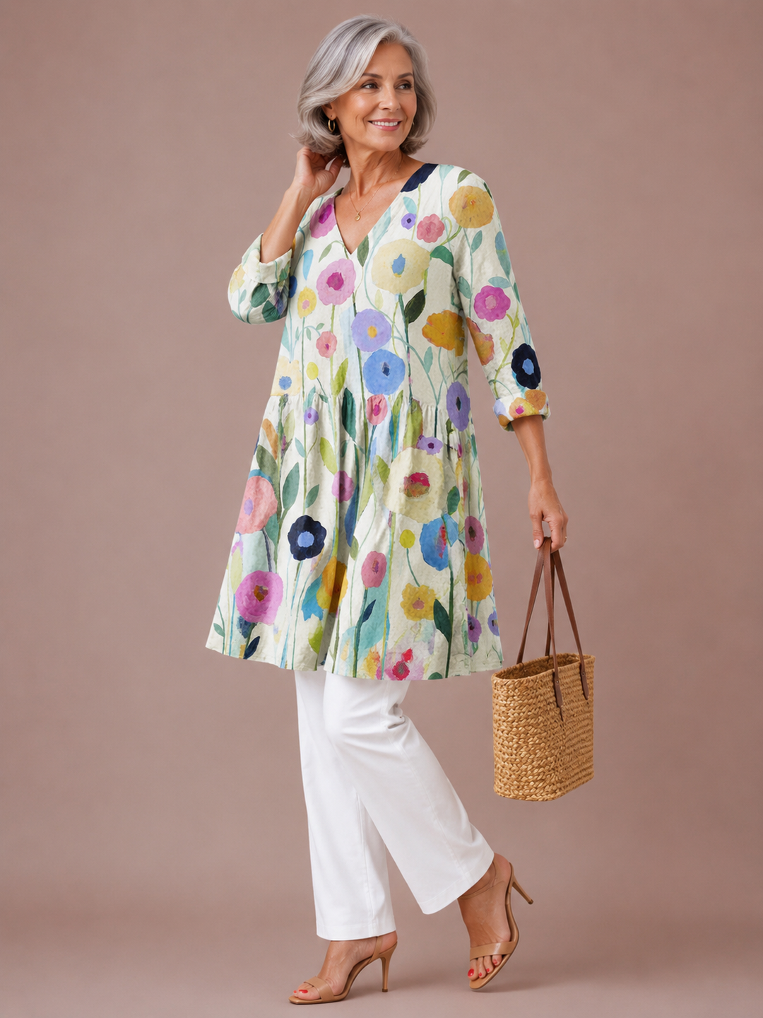 Louise | Long Blouse with V-Neck