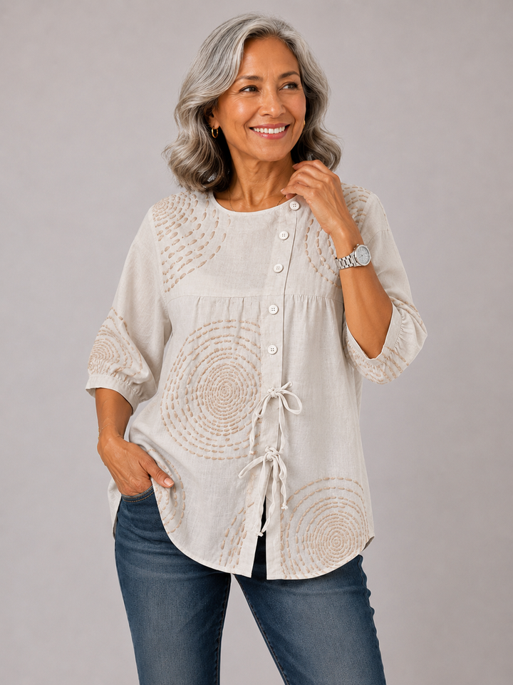 Emeline | Soft Embroided Linen Top