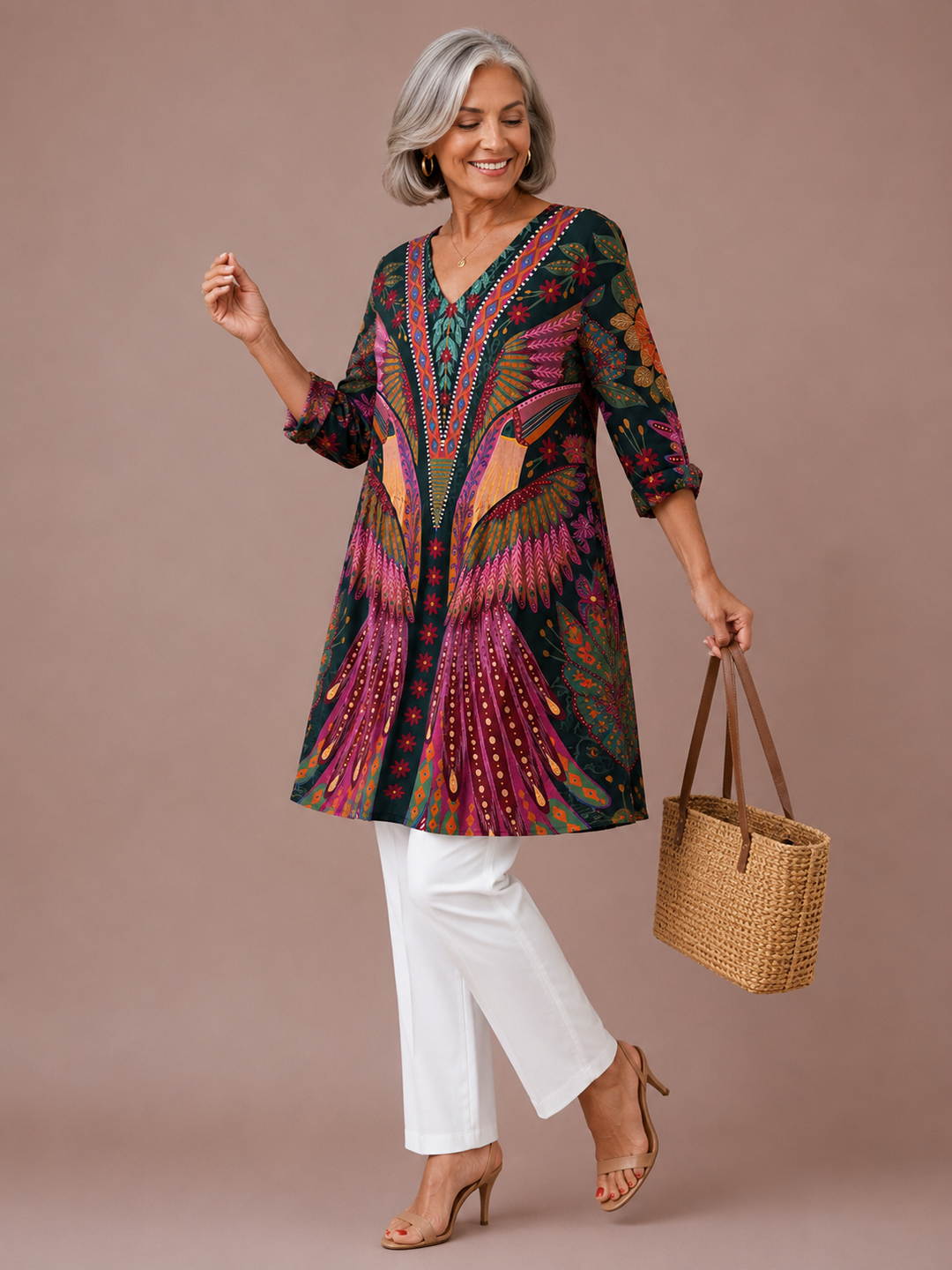 Manon | Long Blouse with V-Neck