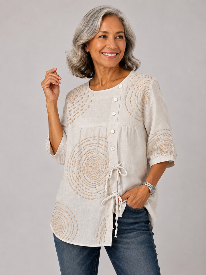 Emeline | Soft Embroided Linen Top