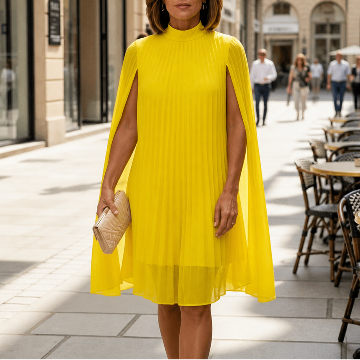Paulette | Elegant Cape Sleeve Dress